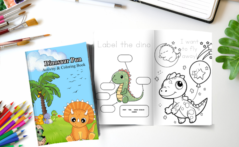 dinosaur pun coloring book
